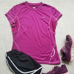 Fila Sport Purple/ Pink Short Sleeve RunningTop